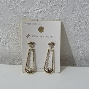 Kendra Scott 14k Gold Over Brass Shell Statement Drop Earrings